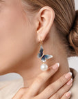 Boucles d'oreilles perles Papillon Bleu de Lola