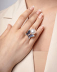 Pearl ring Lola's Blue Butterfly