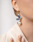 Boucles d'oreilles perles Papillon Bleu de Lola