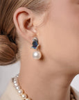 Pearl earrings Adonis Blue Butterfly