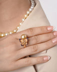 South Sea Pearl Ring Golden Butterfly Brilliance