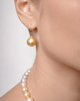 Golden Pearl Earrings Golden Dangle