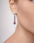 Anjoe Violet Ametyhst Pearl Earrings