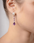 Anjoe Violet Ametyhst Pearl Earrings