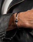 Matterhorn Leather Pearl Bracelet Small Black Tahiti