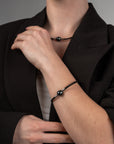 Matterhorn Leather Pearl Bracelet Small Black Tahiti