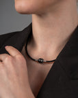 Noir Leather Collar Black Tahiti