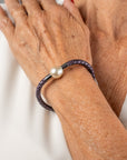 Bracelet perles en cuir Edelweiss doré