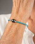 Baby Blue Leather Pearl Bracelet Black Tahiti