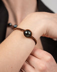 Tane Leather Bracelet Black Tahiti