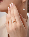 Pearl ring Akoya Diamond Sparkle