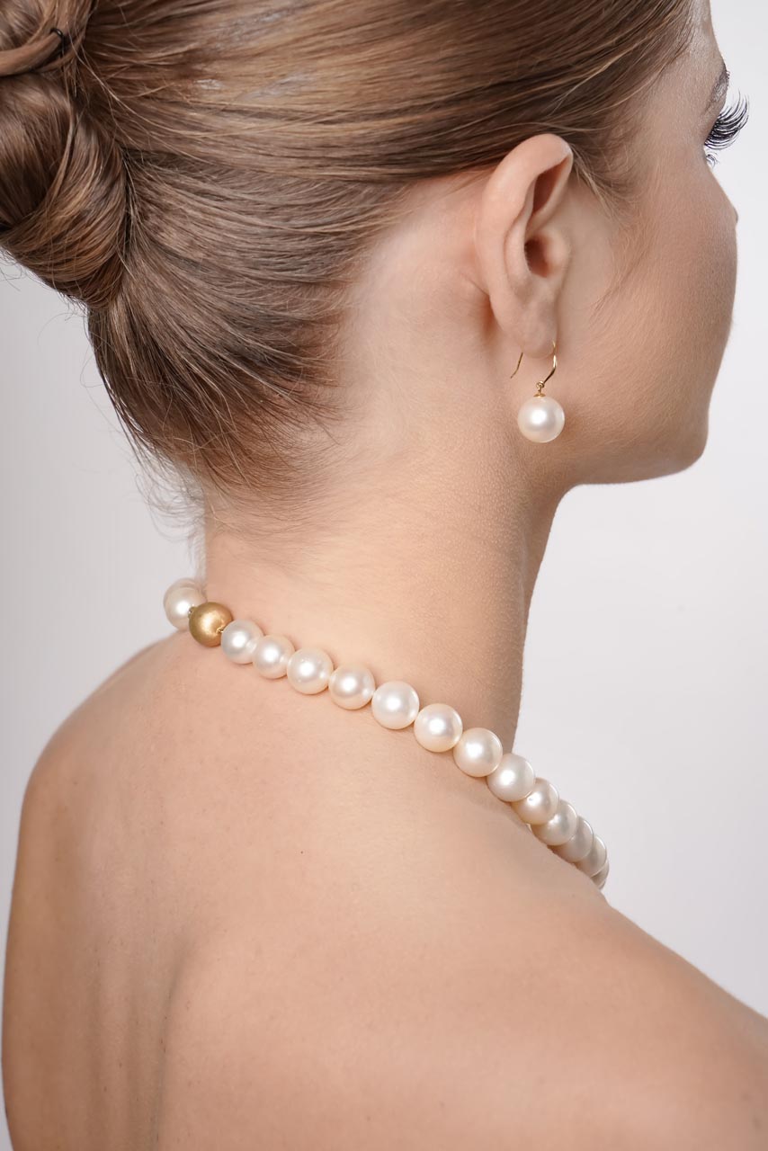 Pearl necklace White Round Princess