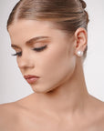 Classic white pearl earrings 12-13mm