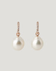 Hoshitabi White Diamond South Sea Pearl Earrings