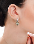 Yasashisa Diamond Black Tahiti Earrings