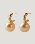Enso Diamond Golden South Sea Pearls Earrings