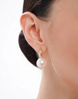 Hana White Diamond South Sea Pearl Earrings