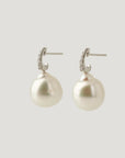 Shiawase White Diamond South Sea Pearl Earrings