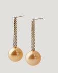 Kansha Golden South Sea Pearls Saphire Earring