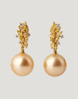 Seijaku Golden South Sea Pearl Saphir Earring