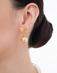 Seijaku Golden South Sea Pearl Saphir Earring