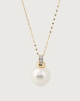 Asayake 18mm White South Sea Pearl Diamond Pendant