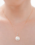 Tsukishiro Diamond White South Sea Pearl Pendant