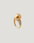 Golden South Sea Pearl Diamond Ring