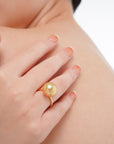 Keshi Round Shaped South Sea Pearl Ring