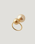 Golden Yin & Yang South Sea Pearls Ring