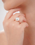 White Keshi South Sea Pearl Ring
