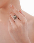 Round Black Tahiti Ring