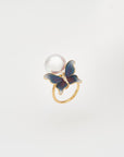 Pearl ring Lola's Blue Butterfly