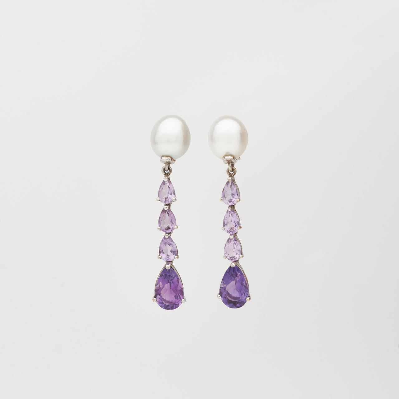 Anjoe Violet Ametyhst Pearl Earrings