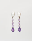 Anjoe Violet Ametyhst Pearl Earrings