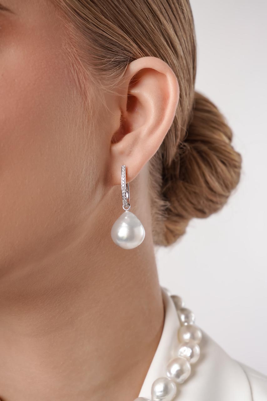 Boucle d&#39;oreille perle Diana Baroque