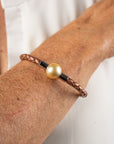 Vreneli leather pearl bracelet gold