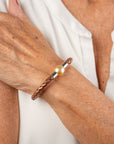 Vreneli leather pearl bracelet gold