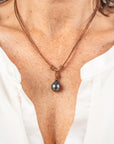 Tane Leather Pendant Black Tahiti