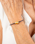 Edelweiss leather pearl bracelet gold