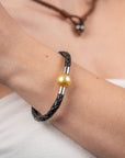 Matterhorn leather pearl bracelet