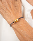 Edelweiss leather pearl bracelet gold