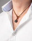 Tane Leather Pendant Black Tahiti