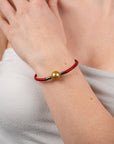 Rouge Leather Pearl Bracelet Gold