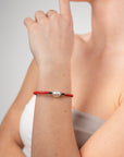 Rouge Leder Perlenarmband White Pearl