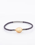 Edelweiss leather pearl bracelet gold