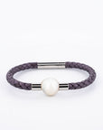 Edelweiss Leather Pearl Bracelet White Cream