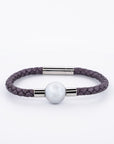 Edelweiss Leather Pearl Bracelet Silver