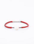 Rouge Leder Perlenarmband White Pearl