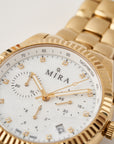 Montre chronographe perle blanche